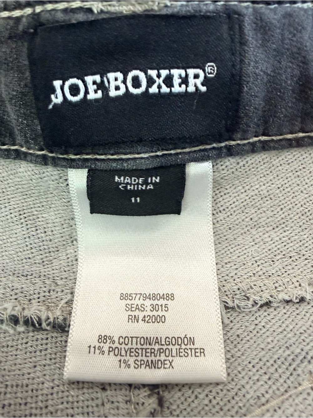 Vintage Y2K Joe Boxer Low Rise Denim Micro Shorts Grey Black Acid Wash Sz 11 Jr - Picture 3 of 8